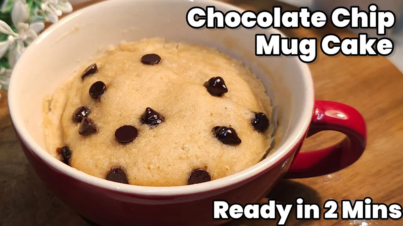 2 Min Microwave Chocolate Chip Mug Cake | Chocolate Chip Cake | Cook with Judy and Flo